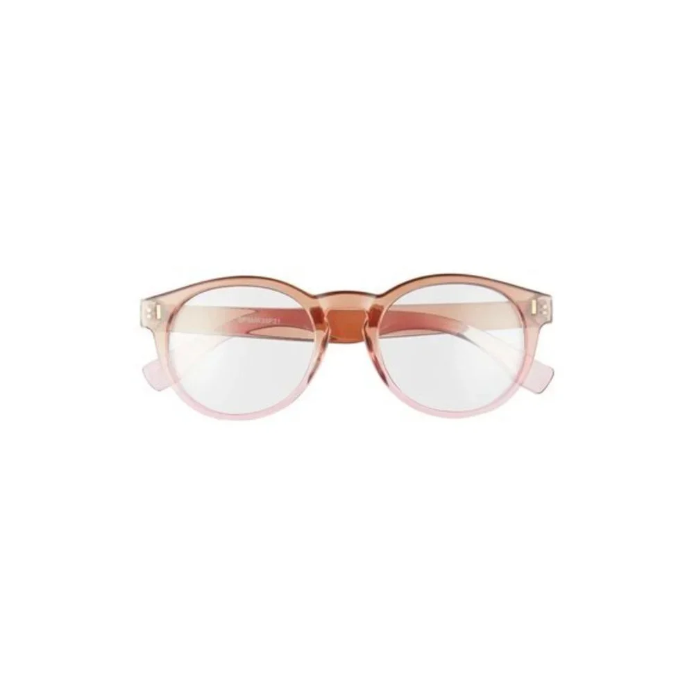 BP. Nordstrom 58mm Round Ombre Blue Light Blocking Glasses in Nude - Picture 2 of 5